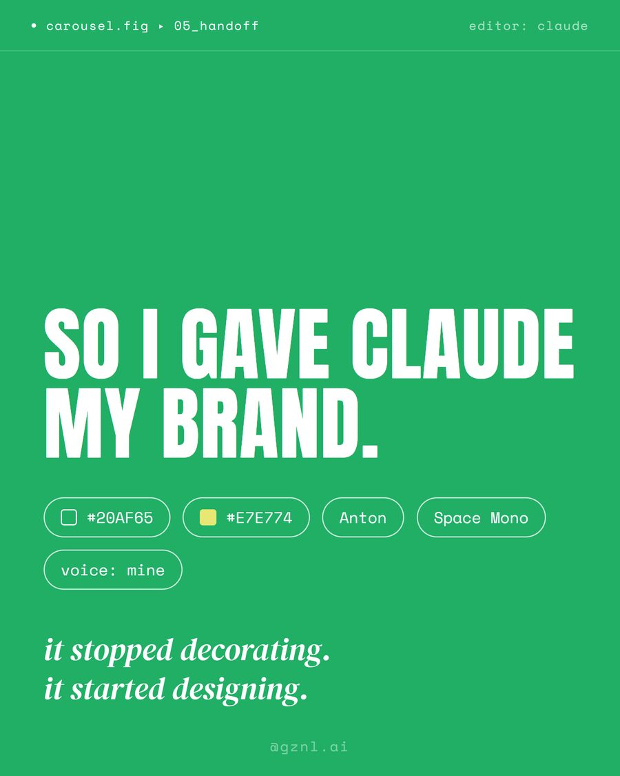 Inside slide of a Figma-style Instagram carousel showing labeled cursors and a layers panel