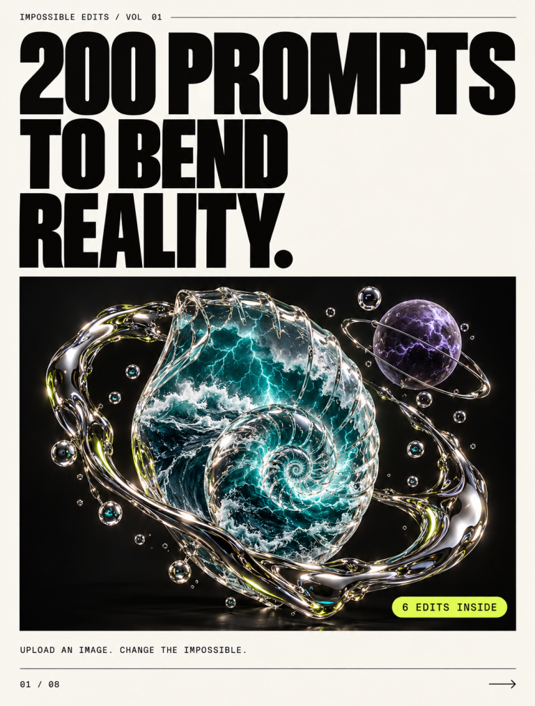 Impossible Edits cover showing liquid chrome sculpture and an original reference